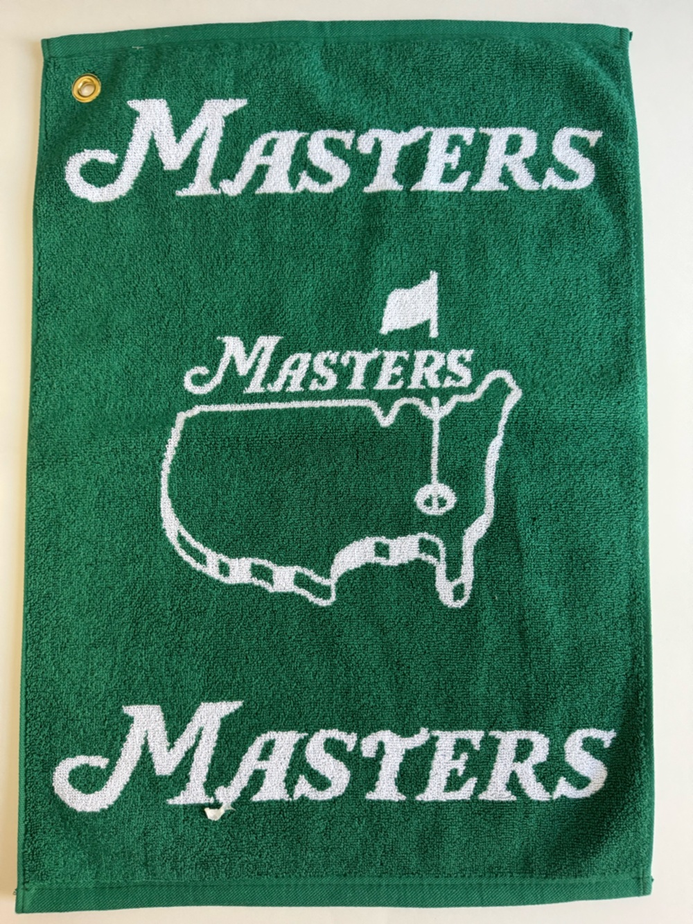 Masters 2026 Green with white Golf Towel with Logo and Map motif